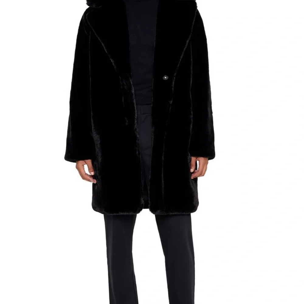 Black Faux Fur Coat - Picture 2 of 7